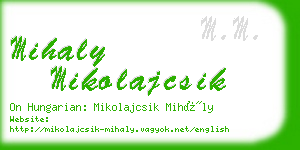 mihaly mikolajcsik business card